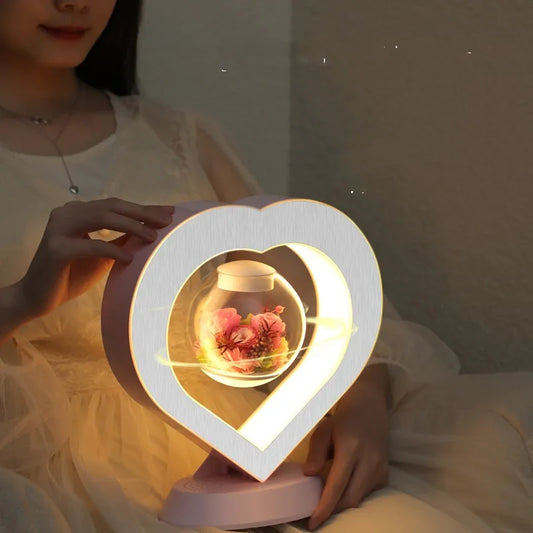 Heart-shaped Floating Table LED Night Light with bluetooth