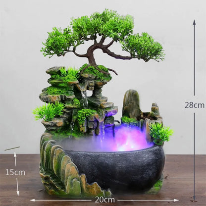 Wealth Feng Shui  Waterfall Fountain with LED Lights