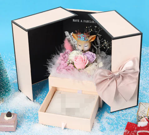 Gift Box Eternal Rose Flower with Necklace