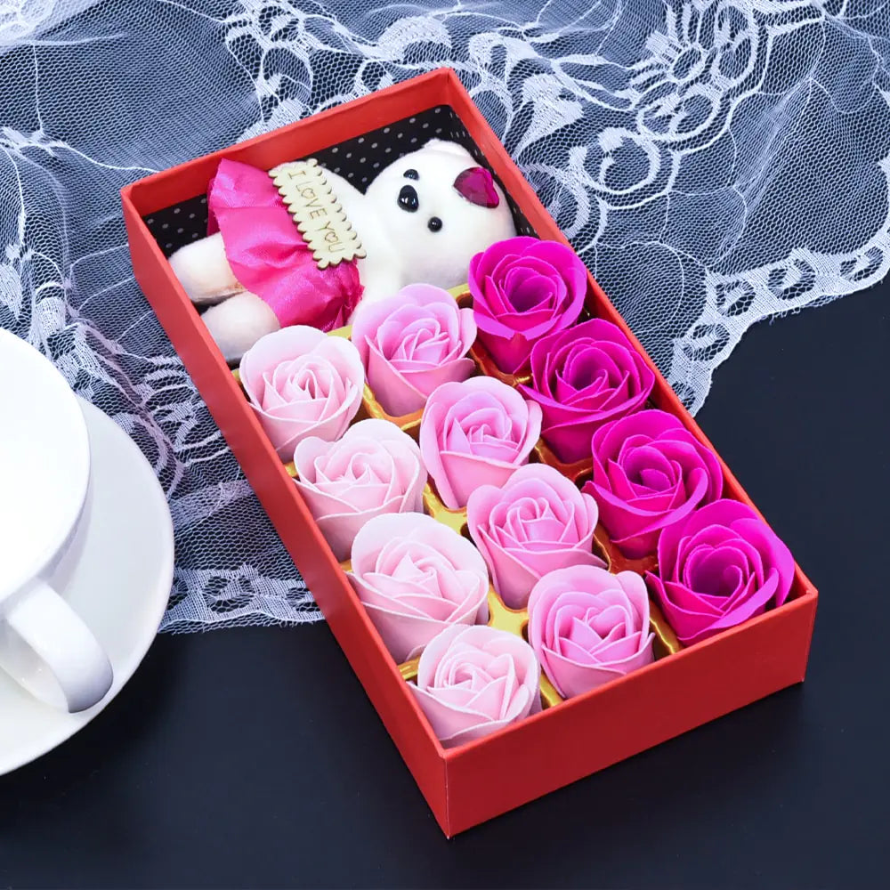 Gift Box Flower Soap Rose