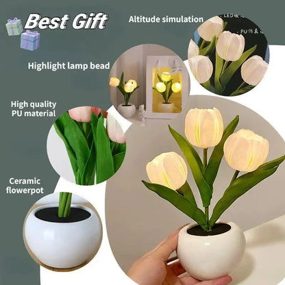 LED Tulip Lamp Night Simulation Flower