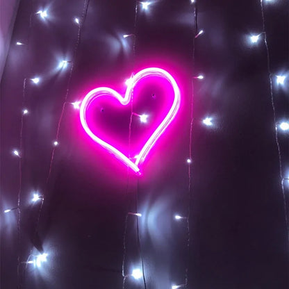 Neon Big Heart Wall Hanging Light