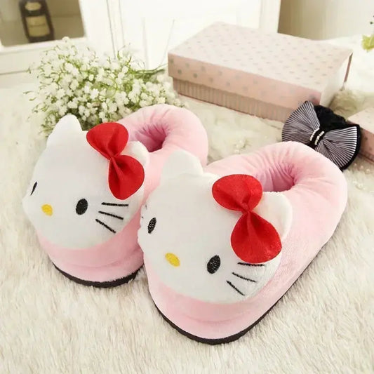 Fluffy Hello Kitty Slippers